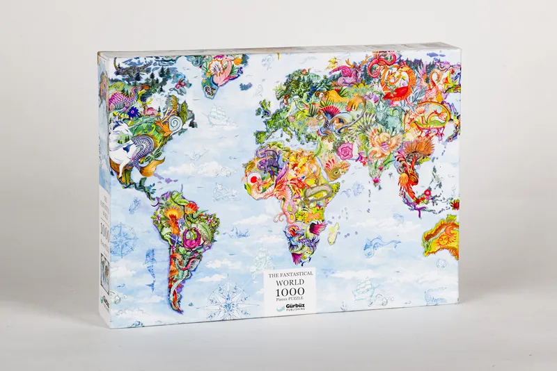 Gürbüz Dünya Haritası Fantastik Puzzle 1000 Parça - Görsel 2