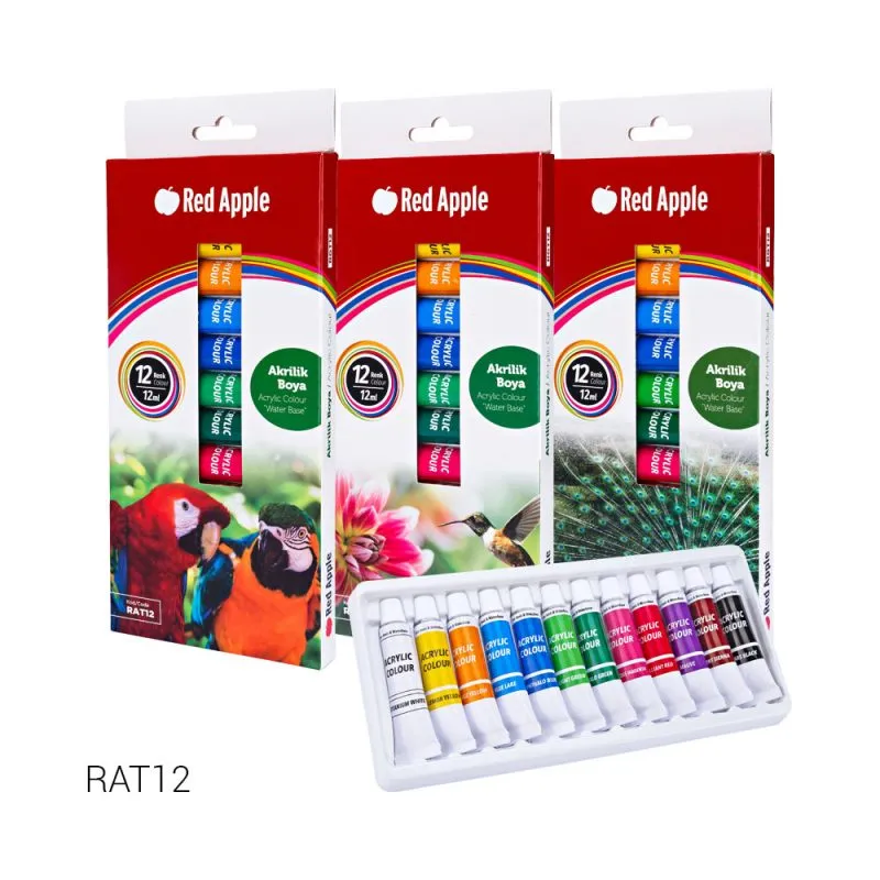 Red Apple Akrilik Boya Tüp 12 Ml.12 Renk
