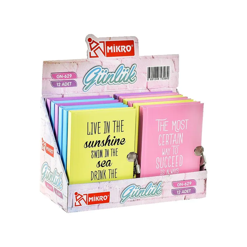 Mıkro Gn-629 Hatıra Defteri Kilitli 4 Farklı Desen (Günlük)