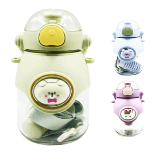 Muggle Pm-820 Happy Hop Animal Taşıma Kulplu Ve Askılı Pc Matara 820 Ml. 4 Renk