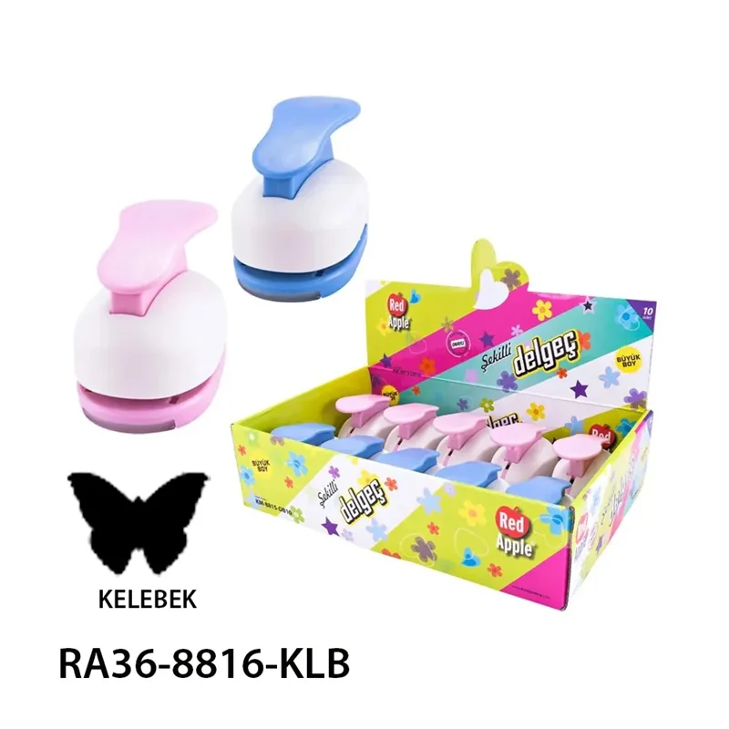 40664 Red Apple Şekilli Büyük Boy Delgeç 3,8 Cm.kelebek (Şekilgeç) - Görsel 1