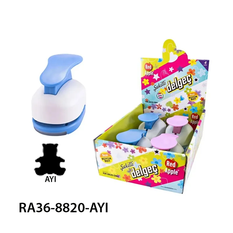 40667 Red Apple Şekilli Mega Büyük Boy Delgeç 5 Cm. Ayı (Şekilgeç) - Görsel 1