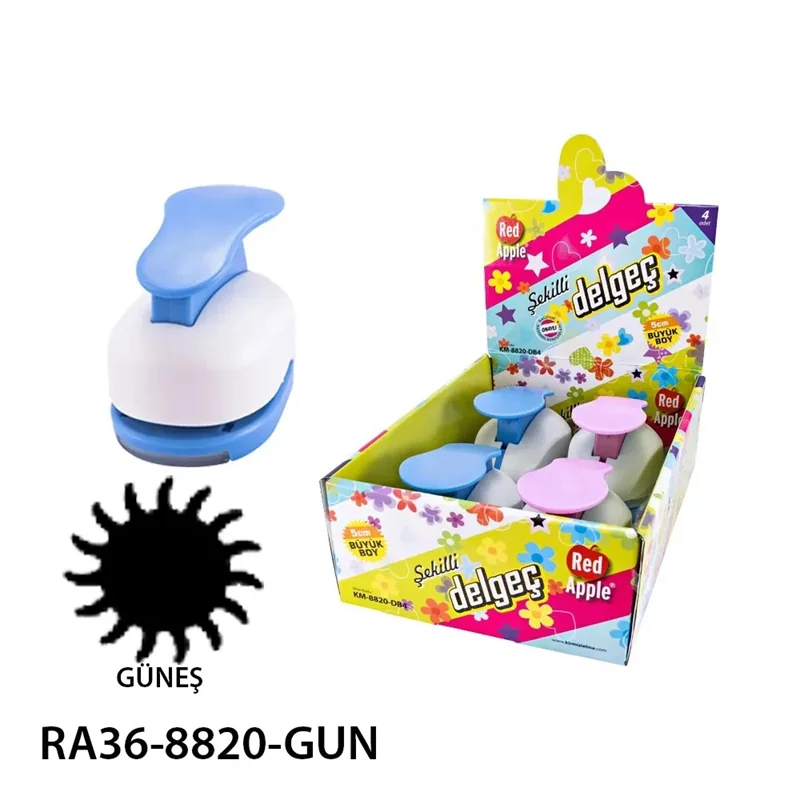 40669 Red Apple Şekilli Mega Büyük Boy Delgeç 5 Cm. Güneş (Şekilgeç) - Görsel 1