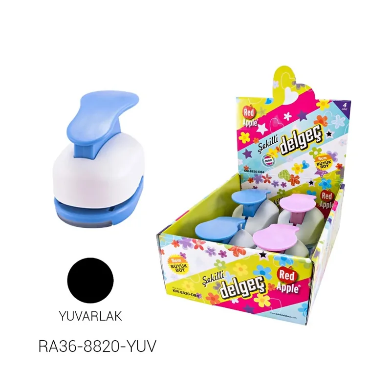 40681 Red Apple Şekilli Mega Büyük Boy Delgeç 5 Cm. Yuvarlak (Daire) (Şekilgeç) - Görsel 1