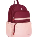 U.s Polo Sırt & Okul Çantası Dört Gözlü Bordo & Pembe Simli