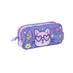 Muggle Mu-5805 Purple Çift Gözlü Kalem Çantası (Kalemlik)