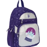 U.s Polo Sırt & Okul Çantası Dört Gözlü Mor & Simli Silver