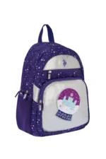 U.s Polo Sırt & Okul Çantası Dört Gözlü Mor & Simli Silver