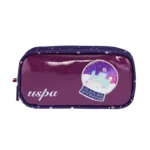 U.s Polo Kalem Çantası Çift Gözlü Mor & Simli Bordo (Kalemlik)