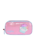 U.s Polo Kalem Çantası Çift Gözlü Açık Mavi & Simli Pembe (Kalemlik)