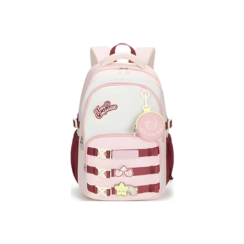 41028 Muggle Mu-1780 Very Comfort Kolej (İlkokul) Pembe Sırt Çantası Cüzdan Hediyeli - Görsel 1