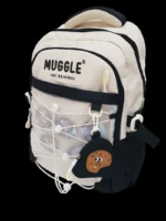 Muggle Mu-1988 Anıme Gırl Kolej (İlkokul) Siyah/beyaz Sırt Çantası Cüzdan Hediyeli