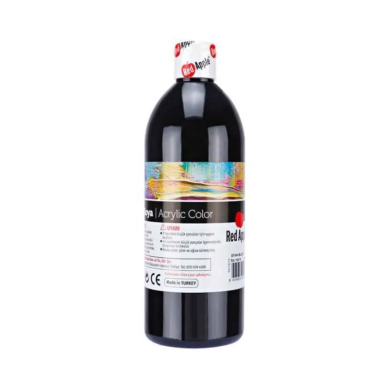 48317 RED APPLE AKRİLİK BOYA 500 ml SİYAH - Görsel 1