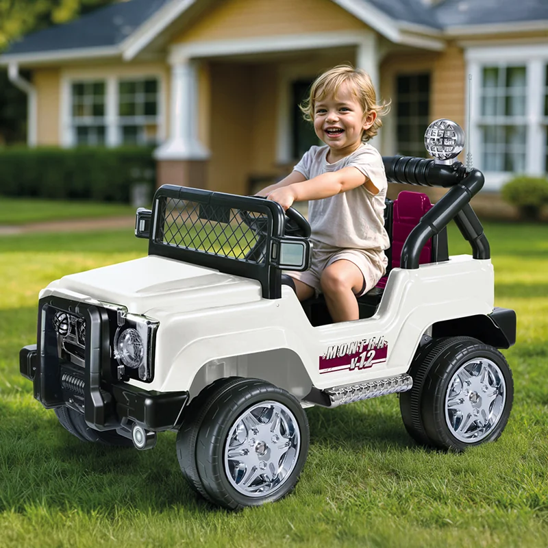 50999 Dolu Oyuncak 12v Akülü Montra Jeep Beyaz Araba Uzaktan Kumanda&korna&emniyet Kem& Radıo-mp3 & Abs& İleri-geri - Görsel 1
