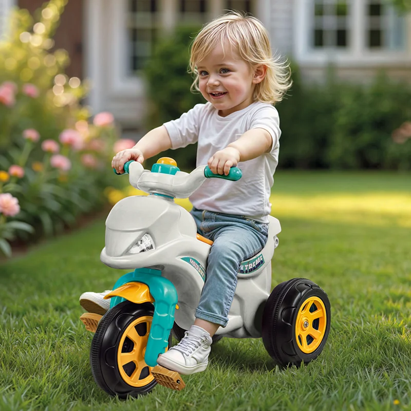 51091 Dolu Oyuncak Moto-bike Bisiklet 3 Tekerli Kolide Beyaz 67,2 Cm 44 Cm 55,5 Cm Yeni - Görsel 1