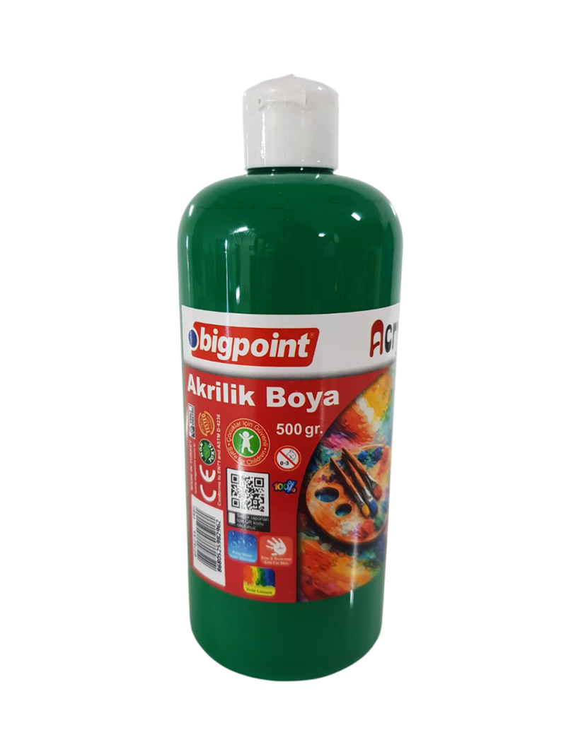51182.png Bigpoint Akrılık Boya 500 Gram Yeşil - Görsel 1