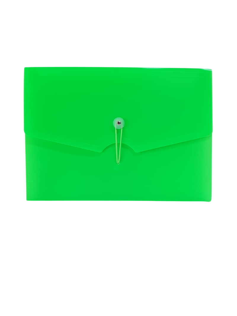 51200-1.png Bigpoint Körüklü Dosya 13 Cepli Lastikli Neon Yeşil - Görsel 1