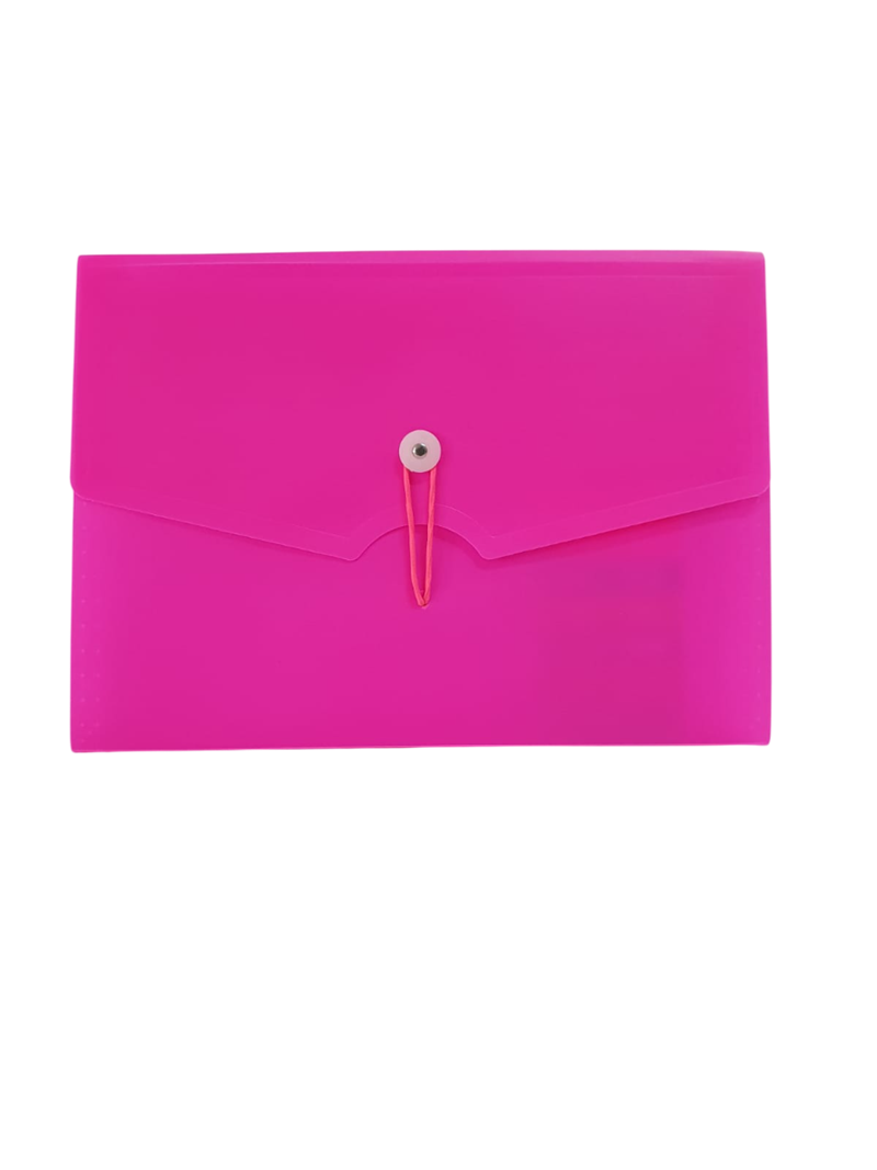 51206.png Bigpoint Körüklü Dosya 13 Cepli Lastikli Neon Pembe - Görsel 1