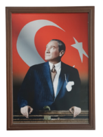 Ant Yazı Mdf Çerçeve Atatürk Potresi (Resmi & Fotoğraf) 50x70