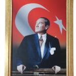 Ant Yazı Altın Varaklı Özel Çerçeve Atatürk Potresi (Resmi & Fotoğraf) 35x50