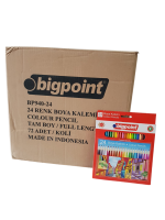 Bigpoint Kuru Boya Kalemi 24 Renk Tam Boy 33mm