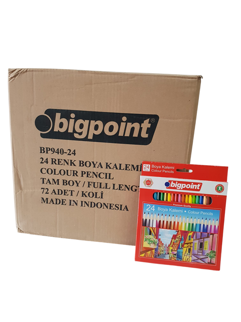 52696.png Bigpoint Kuru Boya Kalemi 24 Renk Tam Boy 33mm - Görsel 1