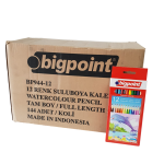 Bigpoint Kuru Boya Kalemi Auarelle 12 Renk & Sulu Kuru