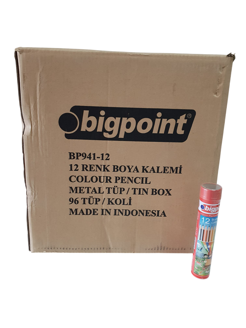 52707.png Bigpoint Kuru Boya Kalemi 12 Renk Metal Tüp 33mm - Görsel 1