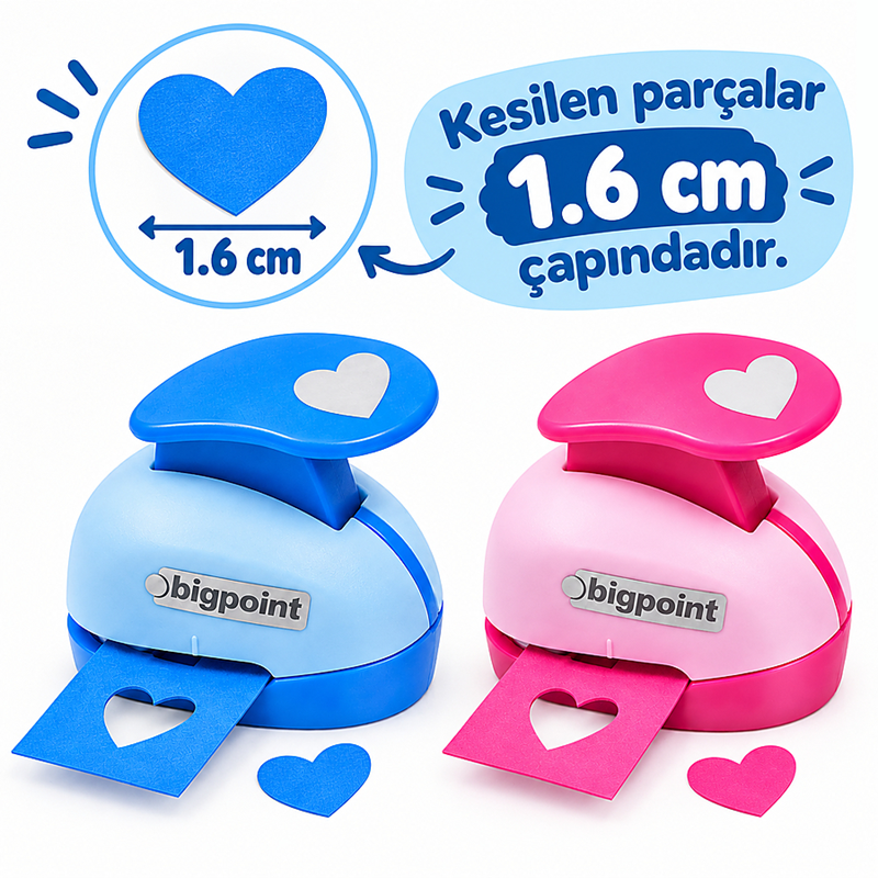52868.png Bigpoint Şekilgeç 1.6 Cm. Kalp (Şekilli Delgeç) Yeni2026 - Görsel 1