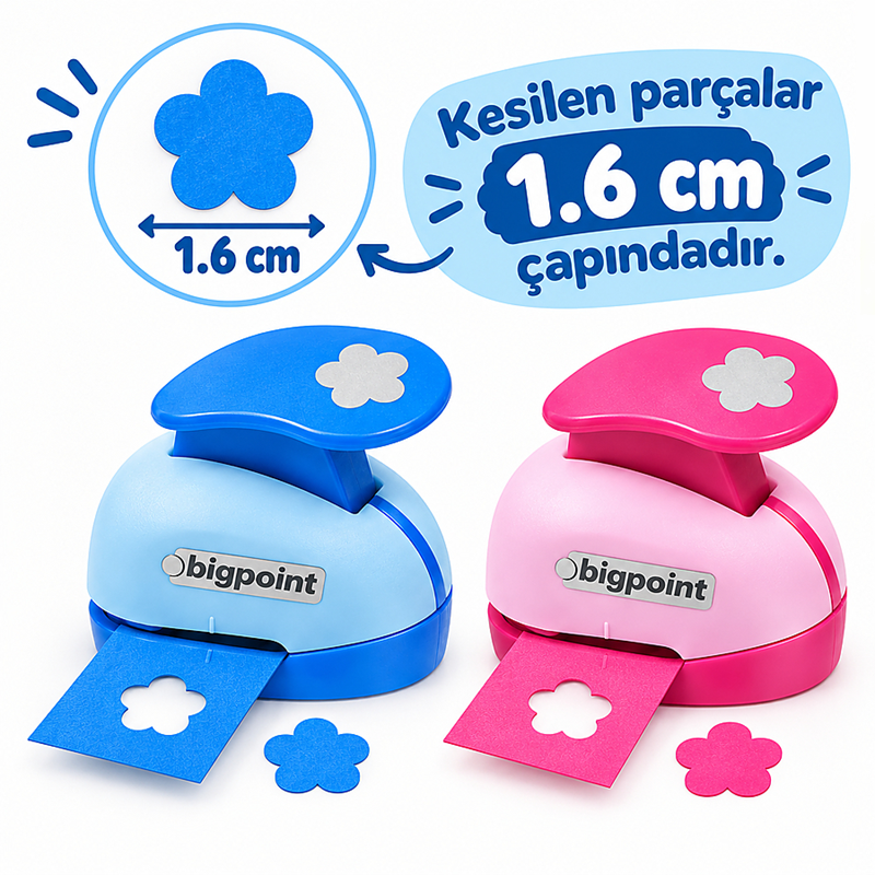 52876.png Bigpoint Şekilgeç 1.6 Cm. Çiçek (Şekilli Delgeç) Yeni2026 - Görsel 1