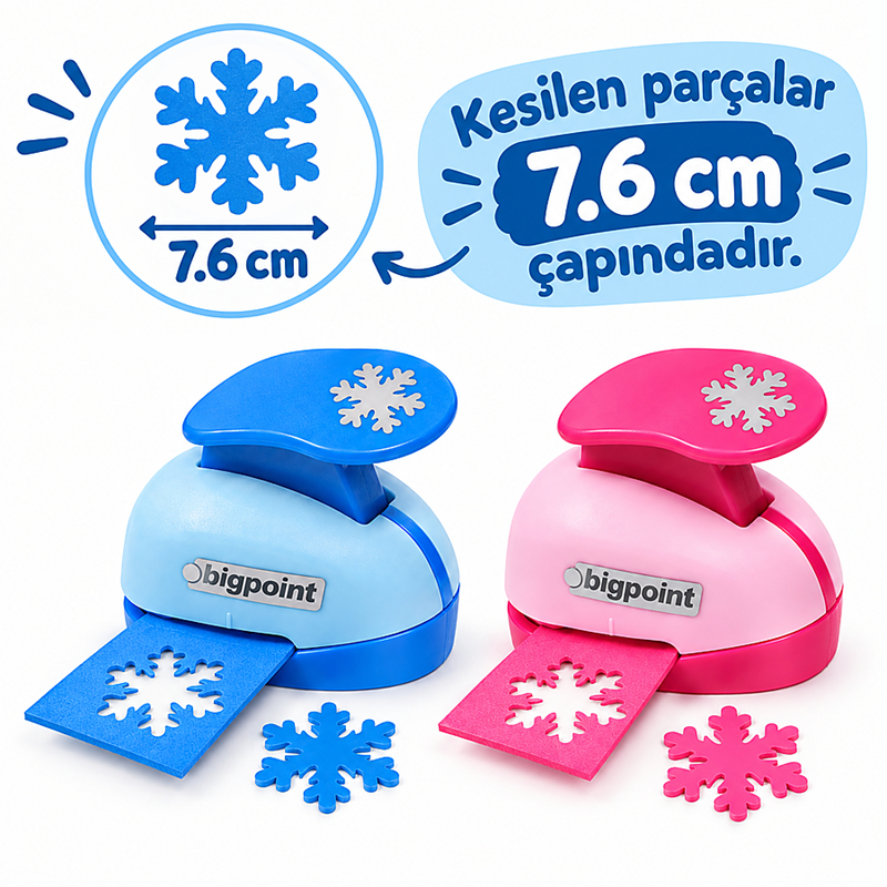 52977.png Bigpoint Şekilgeç 7.6 Cm. Kar Tanesi (Şekilli Delgeç) Yeni2026 - Görsel 1