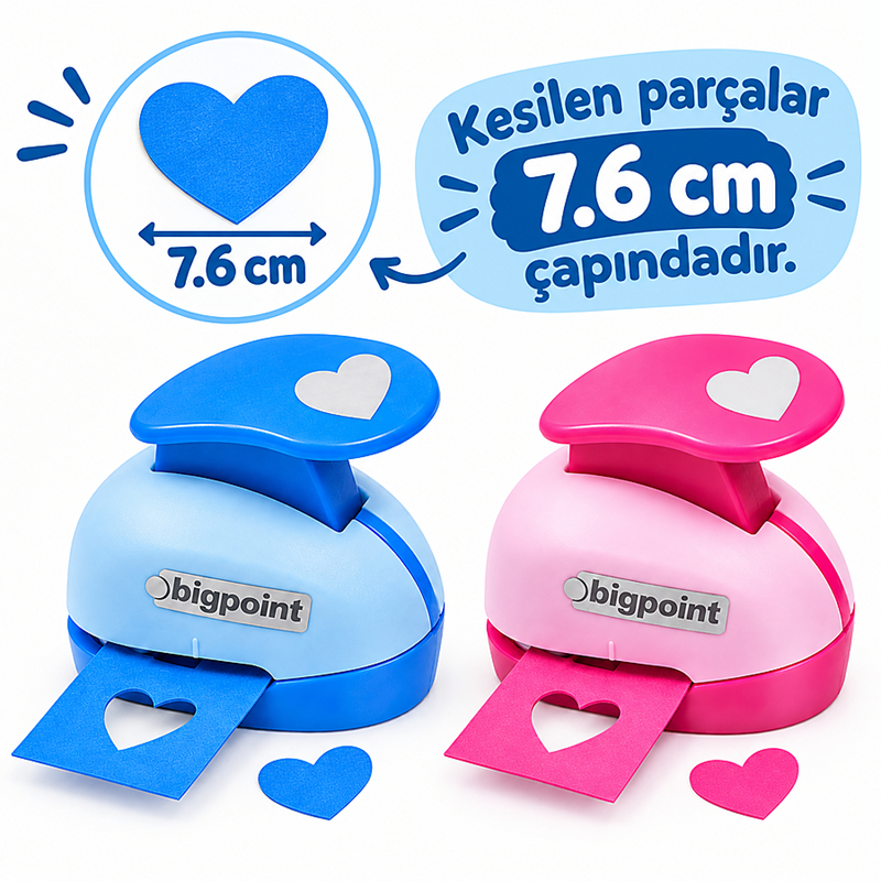 52981.png Bigpoint Şekilgeç 7.6 Cm. Kalp (Şekilli Delgeç) Yeni2026 - Görsel 1