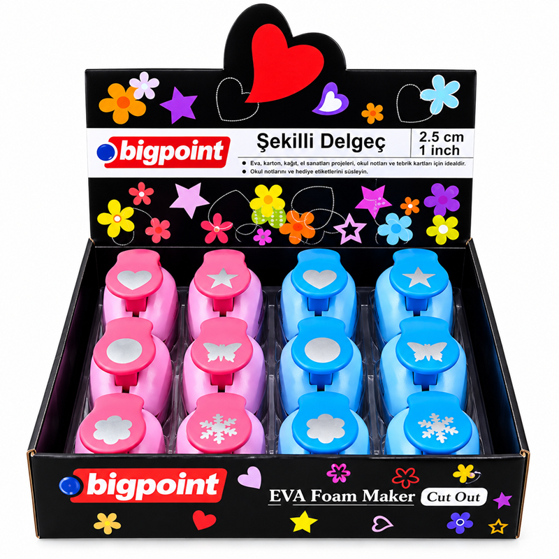 53000.png Bigpoint Şekilgeç 2.5 Cm. 6 Farklı Model (Şekilli Delgeç) Yeni2026 - Görsel 1